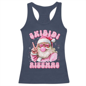 Skibidi Rizzmas Christmas Racerback Tank Top Rizz Santa Pink Bubble Gum Funny Xmas Girl Kids Gen Alpha TS10 Navy Print Your Wear