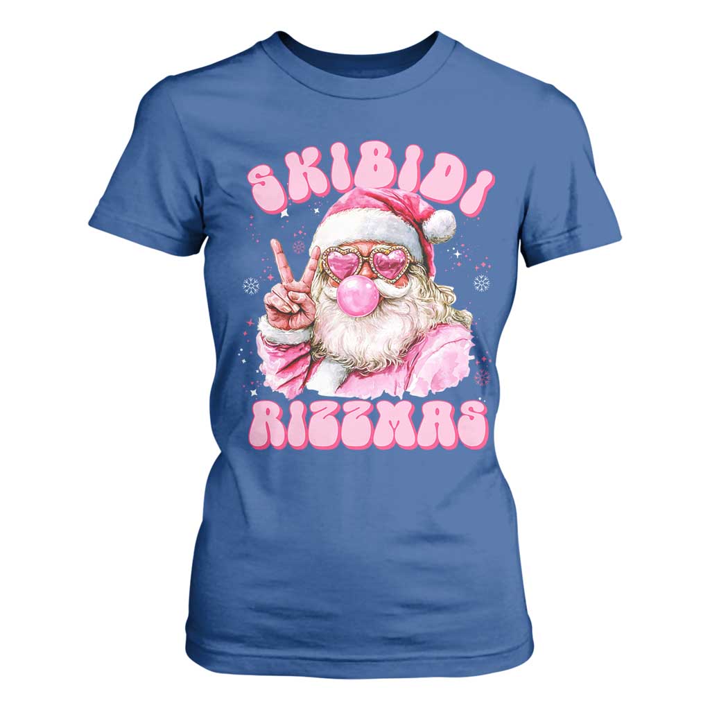 Skibidi Rizzmas Christmas T Shirt For Women Rizz Santa Pink Bubble Gum Funny Xmas Girl Kids Gen Alpha TS10 Royal Blue Print Your Wear