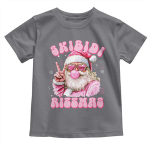 Skibidi Rizzmas Christmas Toddler T Shirt Rizz Santa Pink Bubble Gum Funny Xmas Girl Kids Gen Alpha TS10 Charcoal Print Your Wear