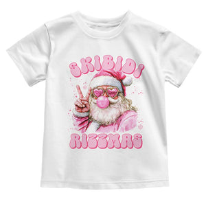 Skibidi Rizzmas Christmas Toddler T Shirt Rizz Santa Pink Bubble Gum Funny Xmas Girl Kids Gen Alpha TS10 White Print Your Wear