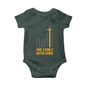 God First Family Second Then Notre Dame Baby Onesie US Flag TS10 Print Your Wear