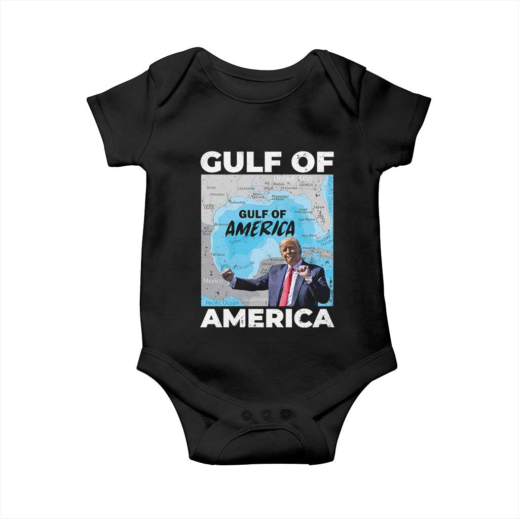 America's Gulf Mexico Baby Onesie Trump Dancing Funny Map TS10 Black Print Your Wear