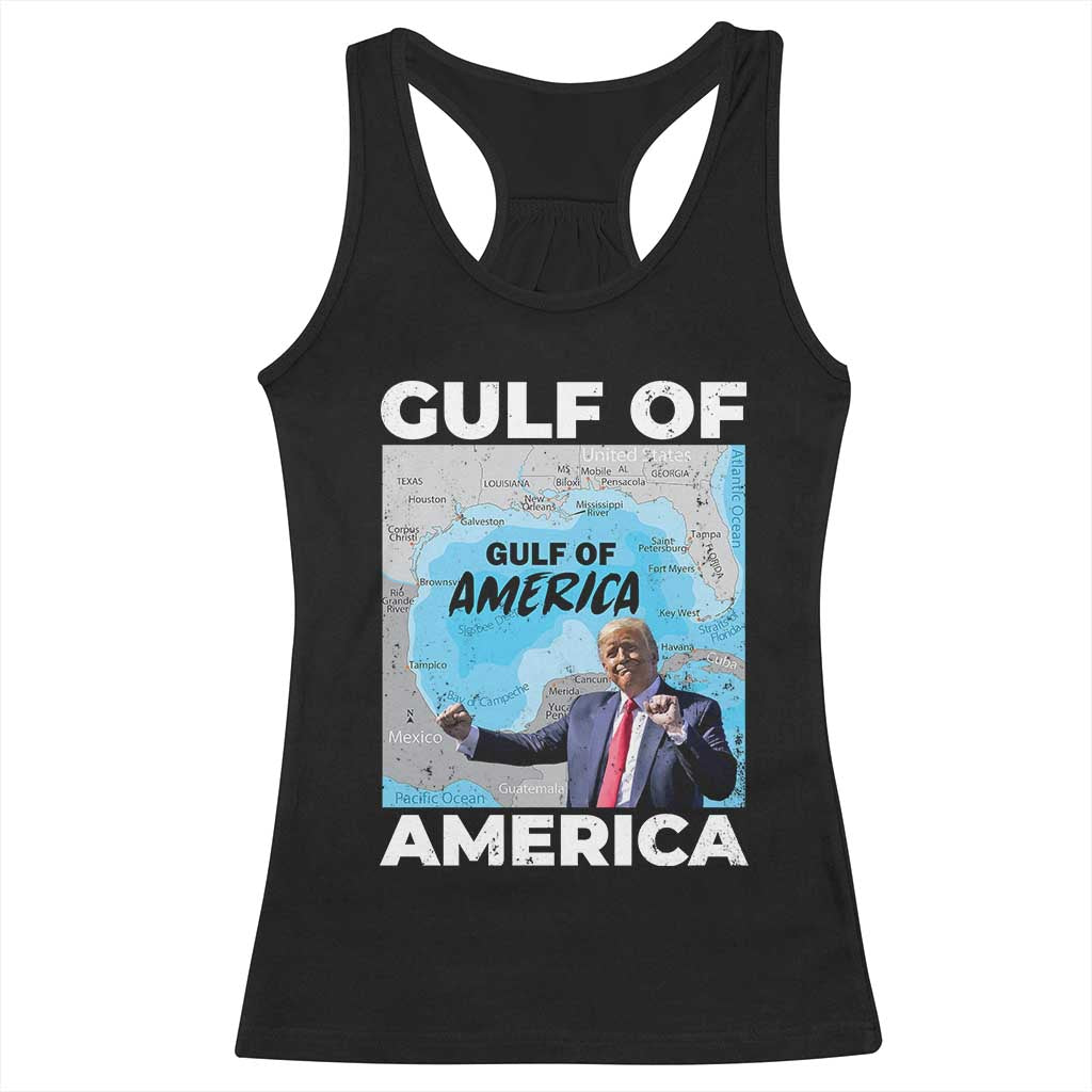 America's Gulf Mexico Racerback Tank Top Trump Dancing Funny Map TS10 Black Print Your Wear