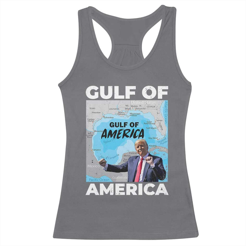 America's Gulf Mexico Racerback Tank Top Trump Dancing Funny Map TS10 Charcoal Print Your Wear
