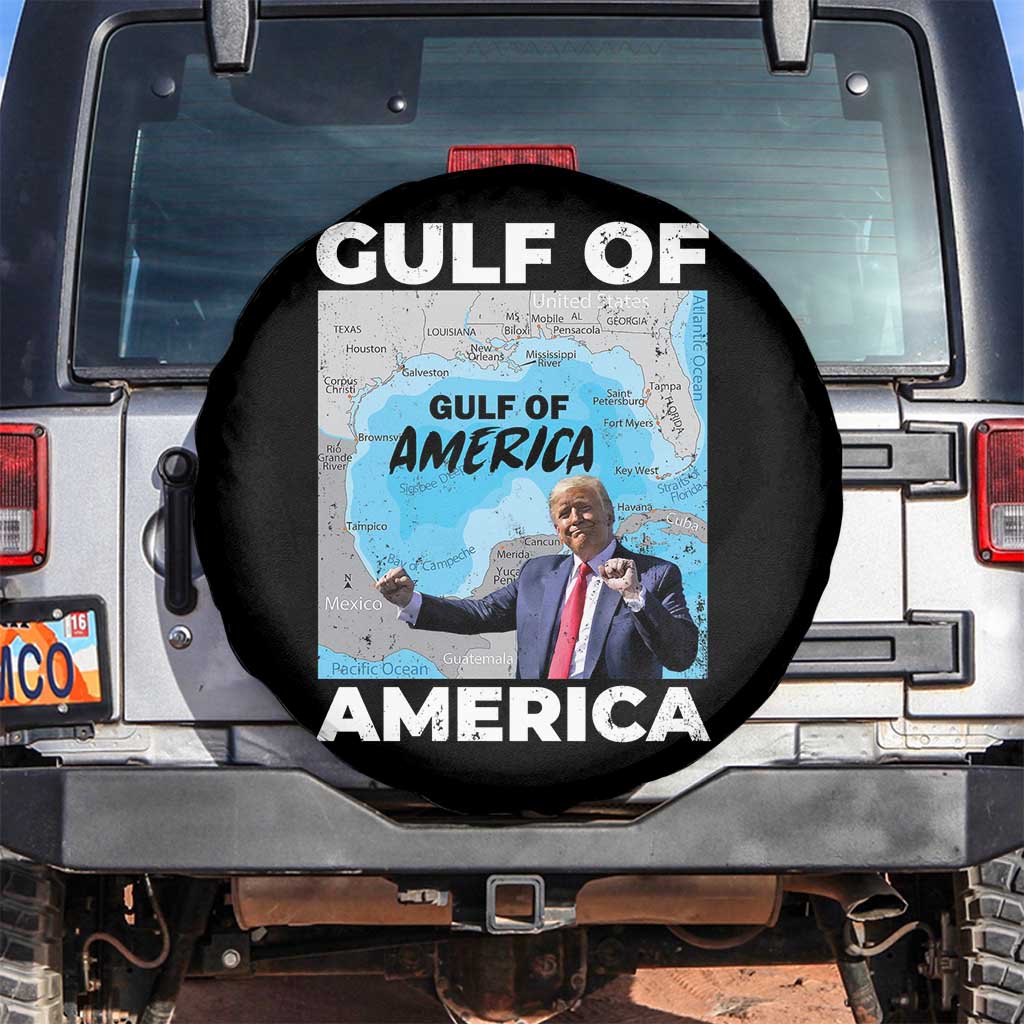 America's Gulf Spare Tire Cover Mexico Trump Dancing Funny Map TS10 No hole Black Print Your Wear