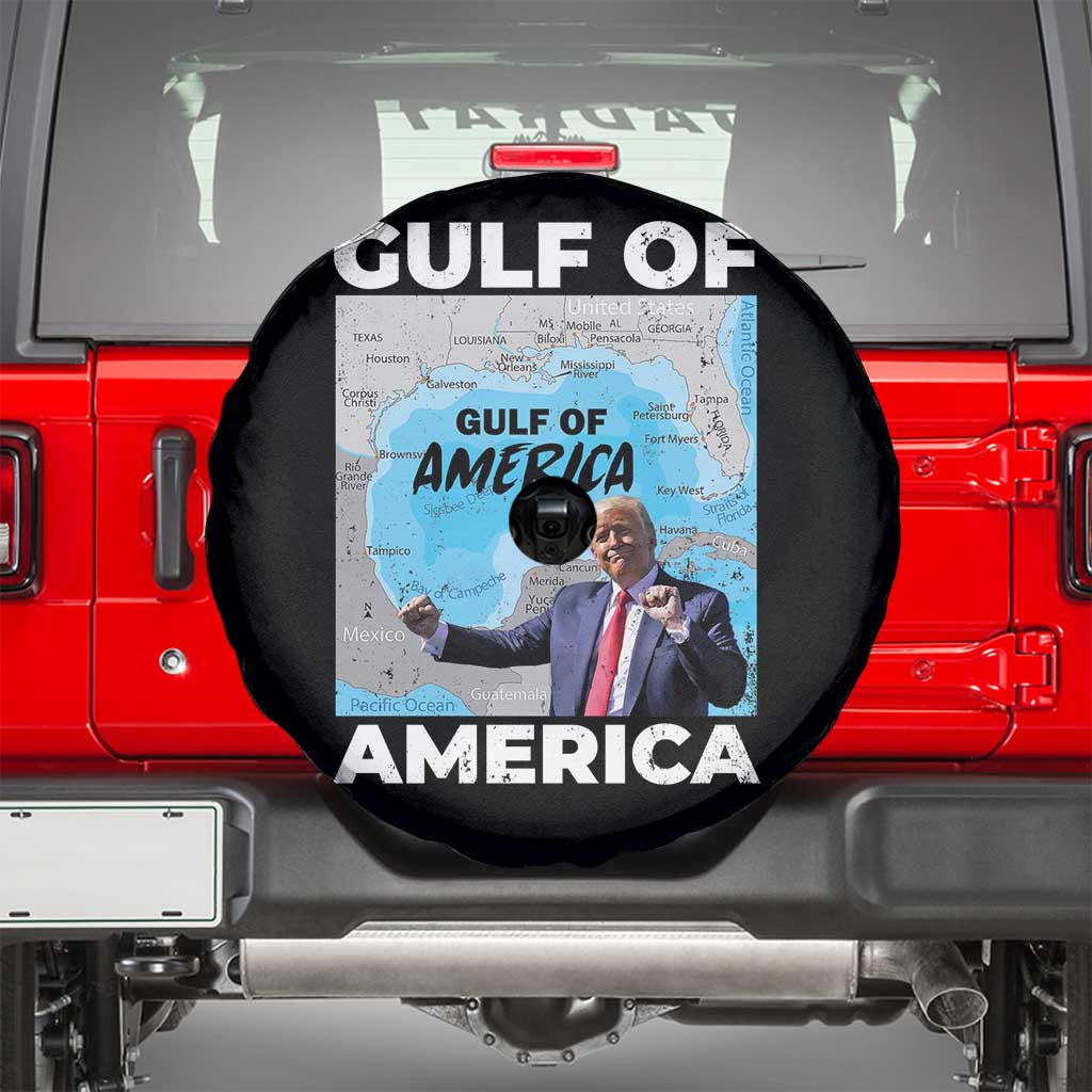 America's Gulf Spare Tire Cover Mexico Trump Dancing Funny Map TS10 Black Print Your Wear
