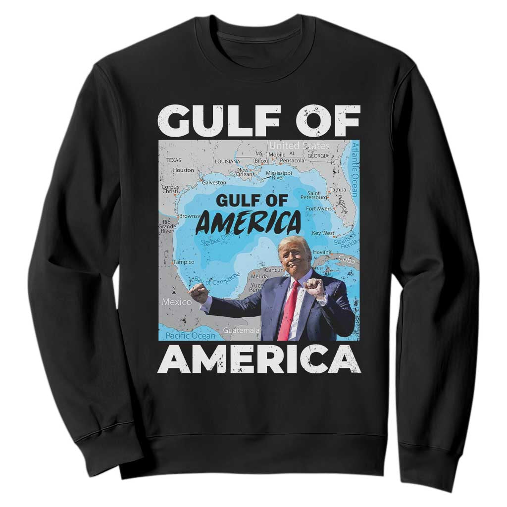 America's Gulf Mexico Sweatshirt Trump Dancing Funny Map TS10 Black Print Your Wear