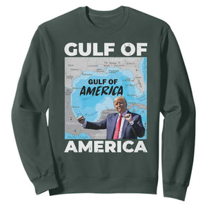 America's Gulf Mexico Sweatshirt Trump Dancing Funny Map TS10 Dark Forest Green Print Your Wear
