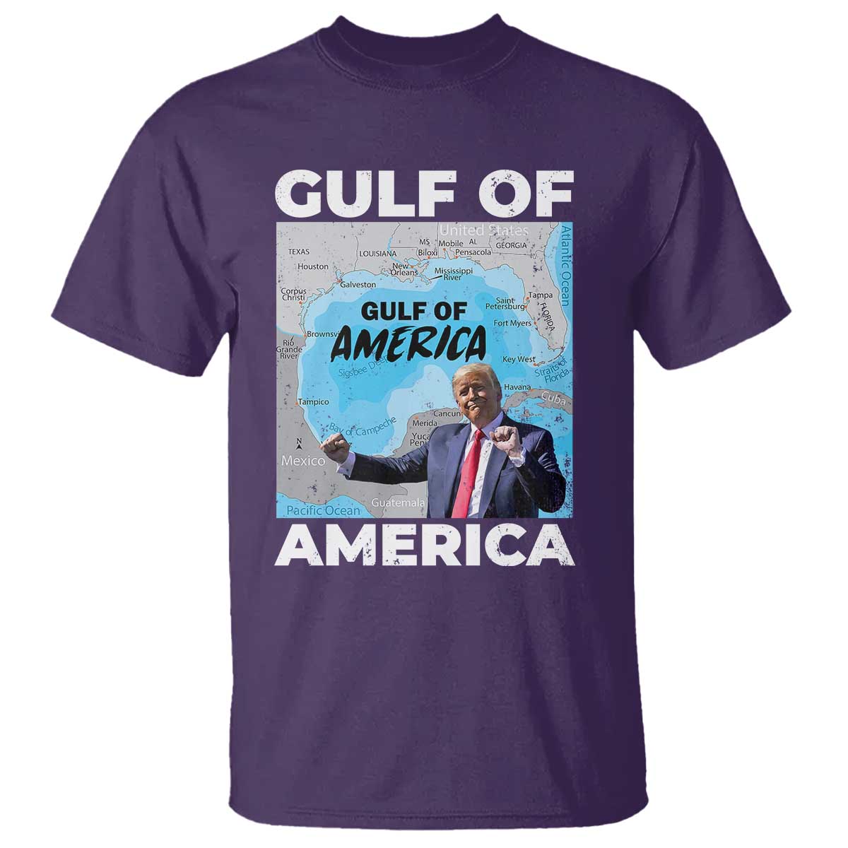 America's Gulf Mexico T Shirt Trump Dancing Funny Map TS10 Purple Print Your Wear