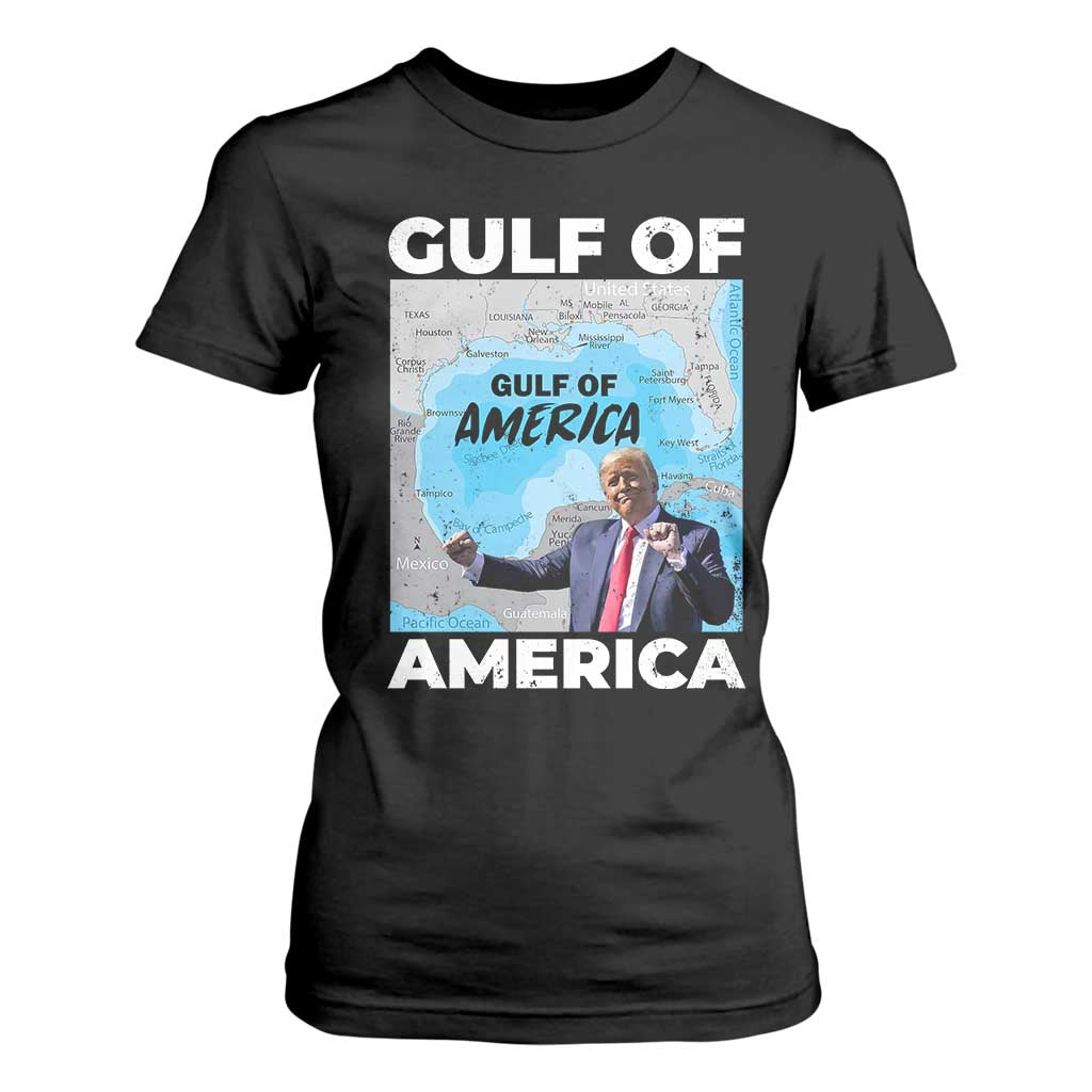 America's Gulf Mexico T Shirt For Women Trump Dancing Funny Map TS10 Black Print Your Wear