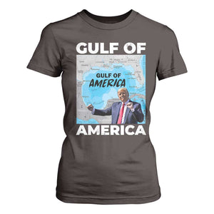 America's Gulf Mexico T Shirt For Women Trump Dancing Funny Map TS10 Dark Chocolate Print Your Wear