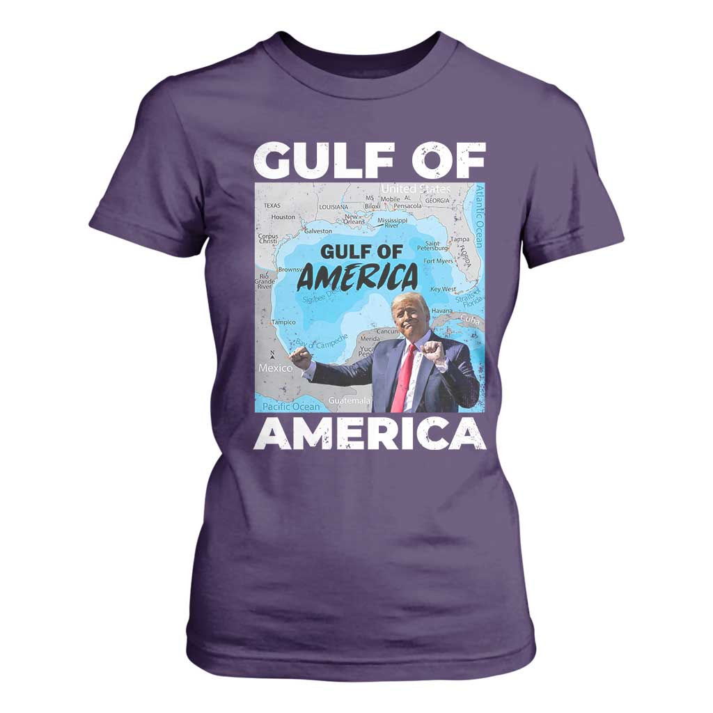 America's Gulf Mexico T Shirt For Women Trump Dancing Funny Map TS10 Purple Print Your Wear