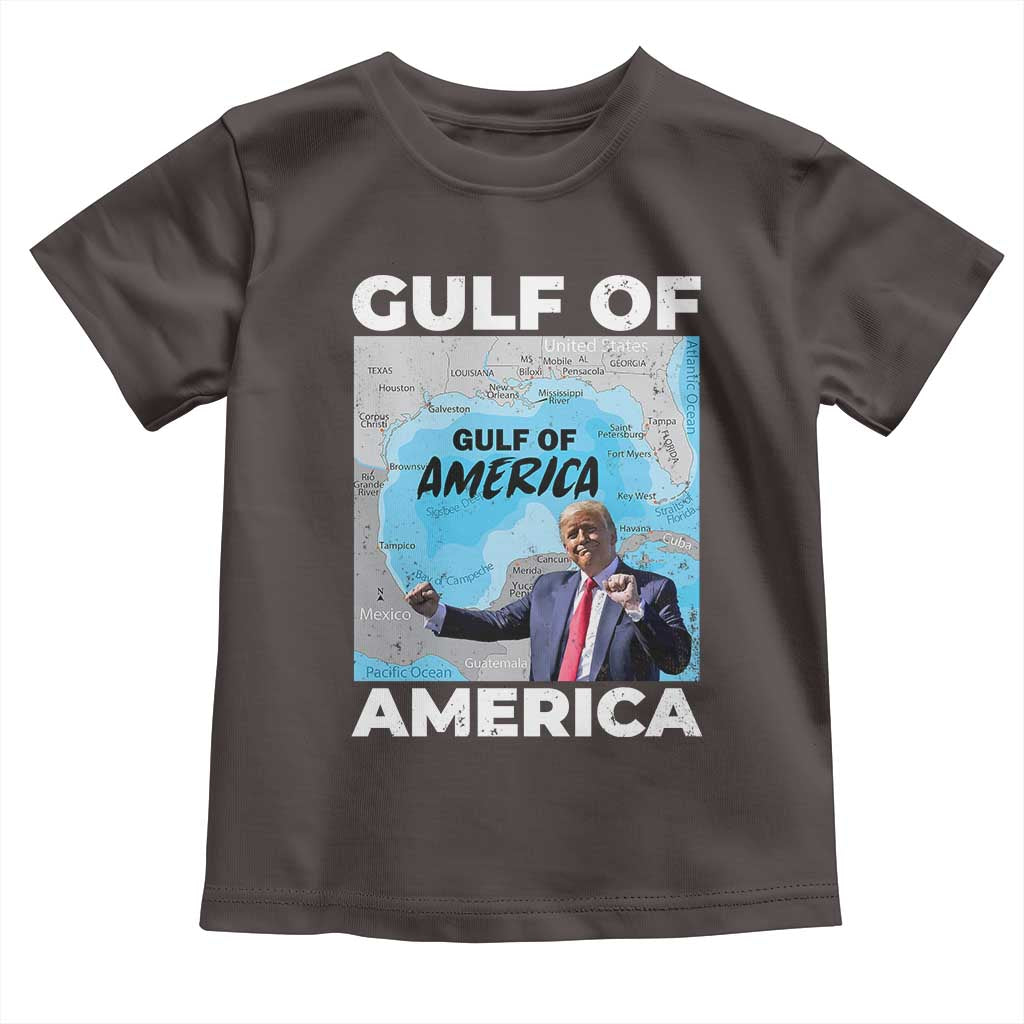 America's Gulf Mexico Toddler T Shirt Trump Dancing Funny Map TS10 Dark Chocolate Print Your Wear