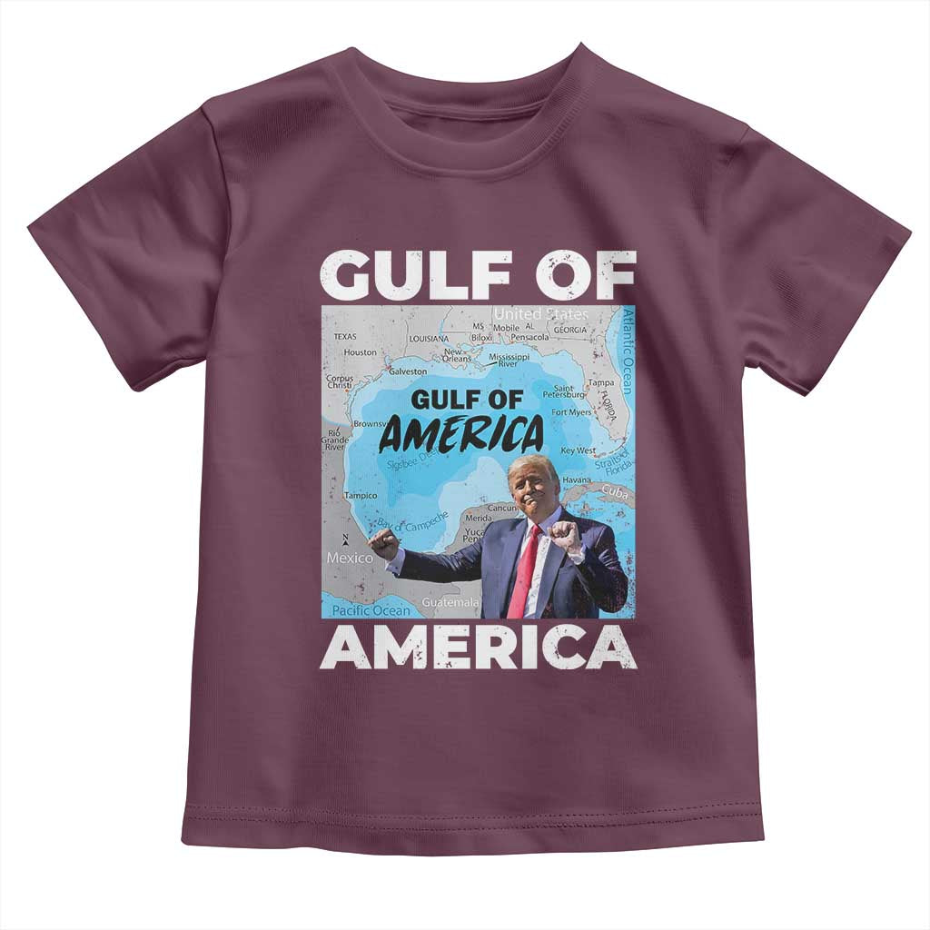 America's Gulf Mexico Toddler T Shirt Trump Dancing Funny Map TS10 Maroon Print Your Wear