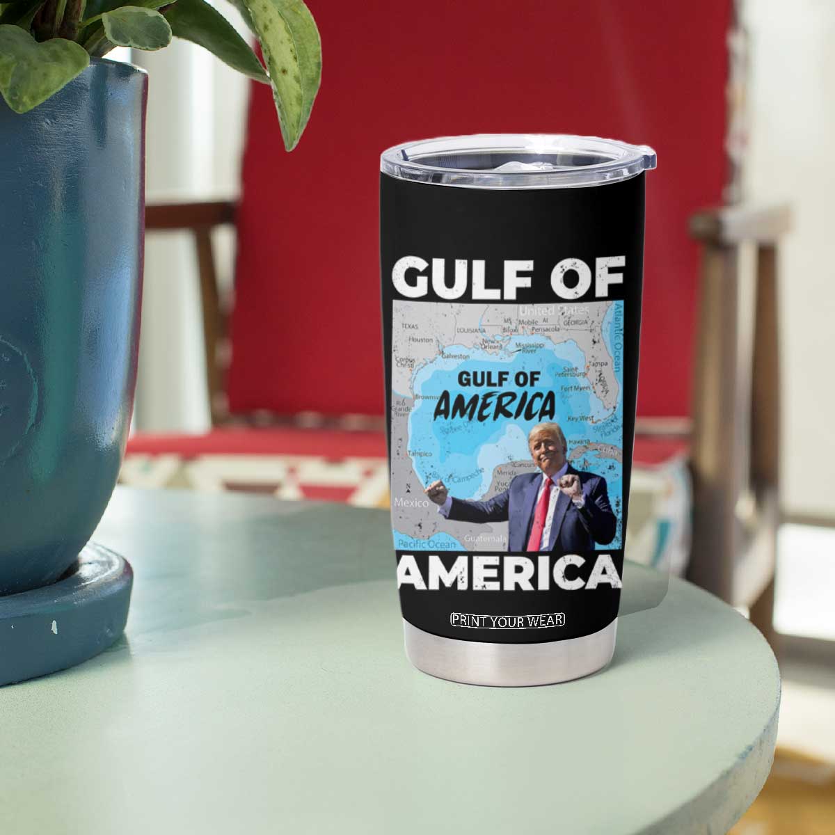 America's Gulf Mexico Tumbler Cup Trump Dancing Funny Map TS10 Print Your Wear