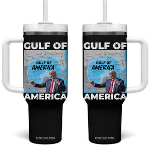 America's Gulf Mexico Tumbler With Handle Trump Dancing Funny Map TS10 One Size: 40 oz Black Print Your Wear
