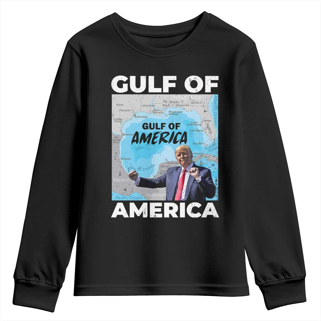 America's Gulf Mexico Youth Sweatshirt Trump Dancing Funny Map TS10 Black Print Your Wear