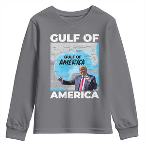 America's Gulf Mexico Youth Sweatshirt Trump Dancing Funny Map TS10 Charcoal Print Your Wear