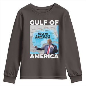 America's Gulf Mexico Youth Sweatshirt Trump Dancing Funny Map TS10 Dark Chocolate Print Your Wear