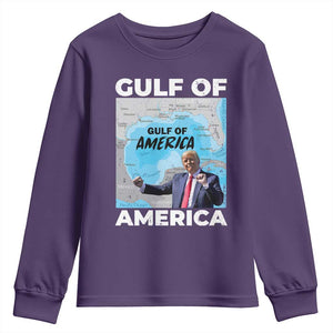 America's Gulf Mexico Youth Sweatshirt Trump Dancing Funny Map TS10 Purple Print Your Wear