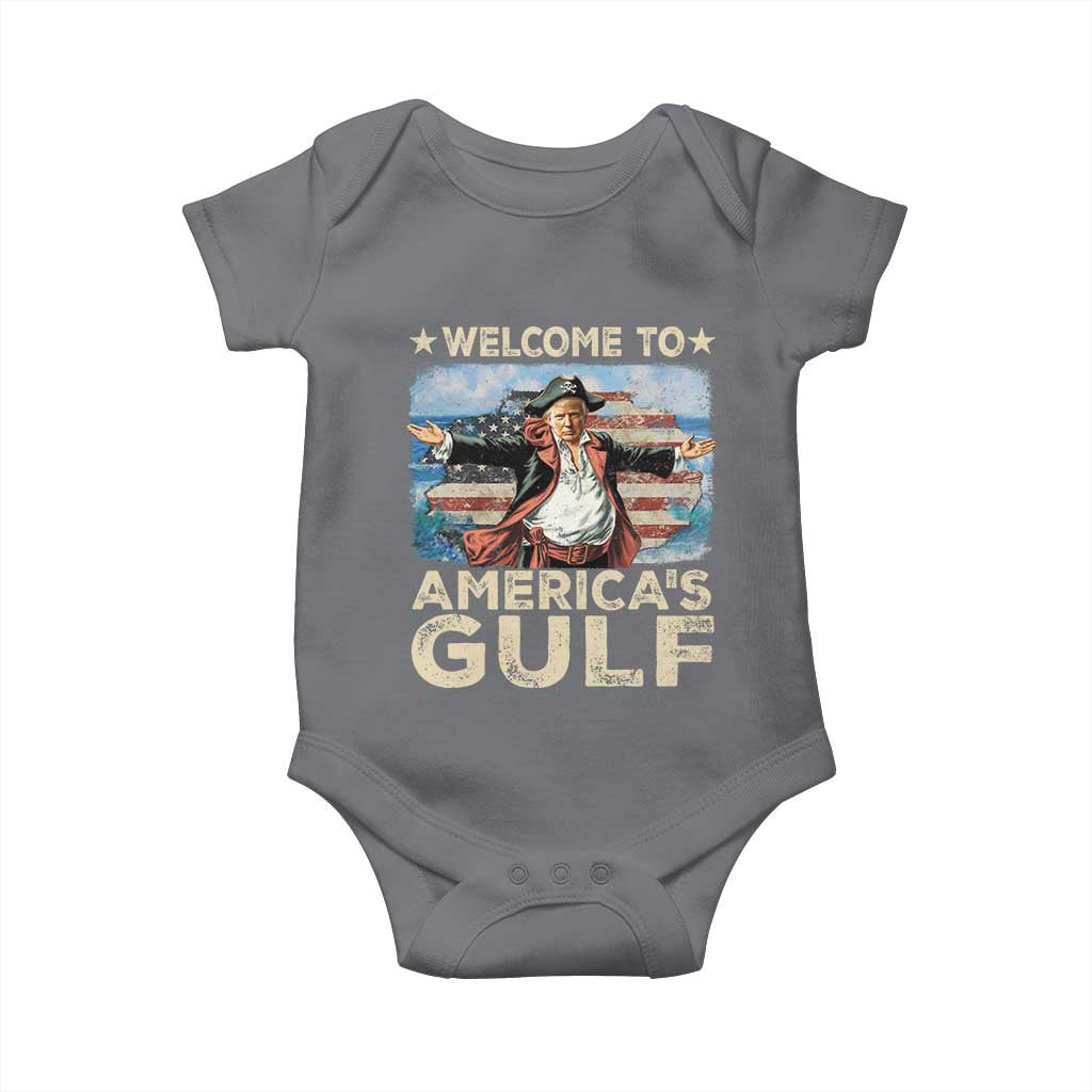 America's Gulf Mexico Baby Onesie Presdent Trump Pirate TS10 Charcoal Print Your Wear