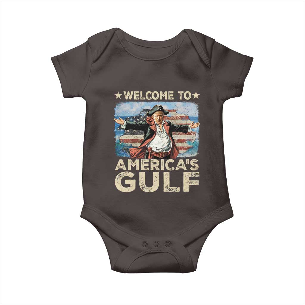 America's Gulf Mexico Baby Onesie Presdent Trump Pirate TS10 Dark Chocolate Print Your Wear