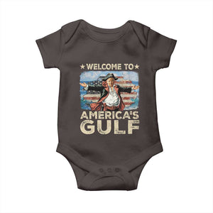 America's Gulf Mexico Baby Onesie Presdent Trump Pirate TS10 Dark Chocolate Print Your Wear