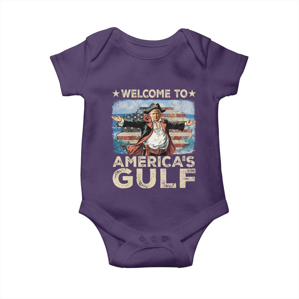 America's Gulf Mexico Baby Onesie Presdent Trump Pirate TS10 Purple Print Your Wear
