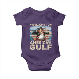 America's Gulf Mexico Baby Onesie Presdent Trump Pirate TS10 Purple Print Your Wear