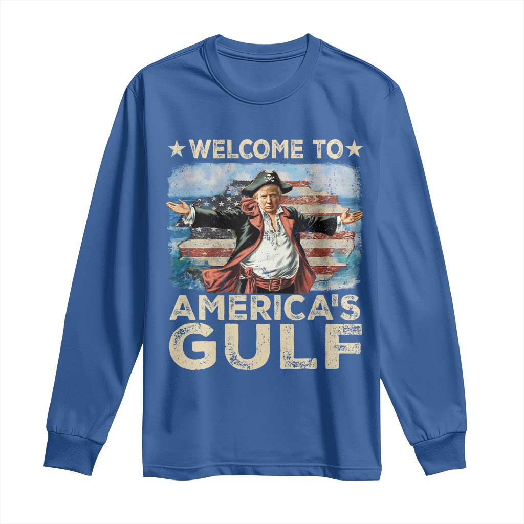 America's Gulf Mexico Long Sleeve Shirt Presdent Trump Pirate TS10 Royal Blue Print Your Wear