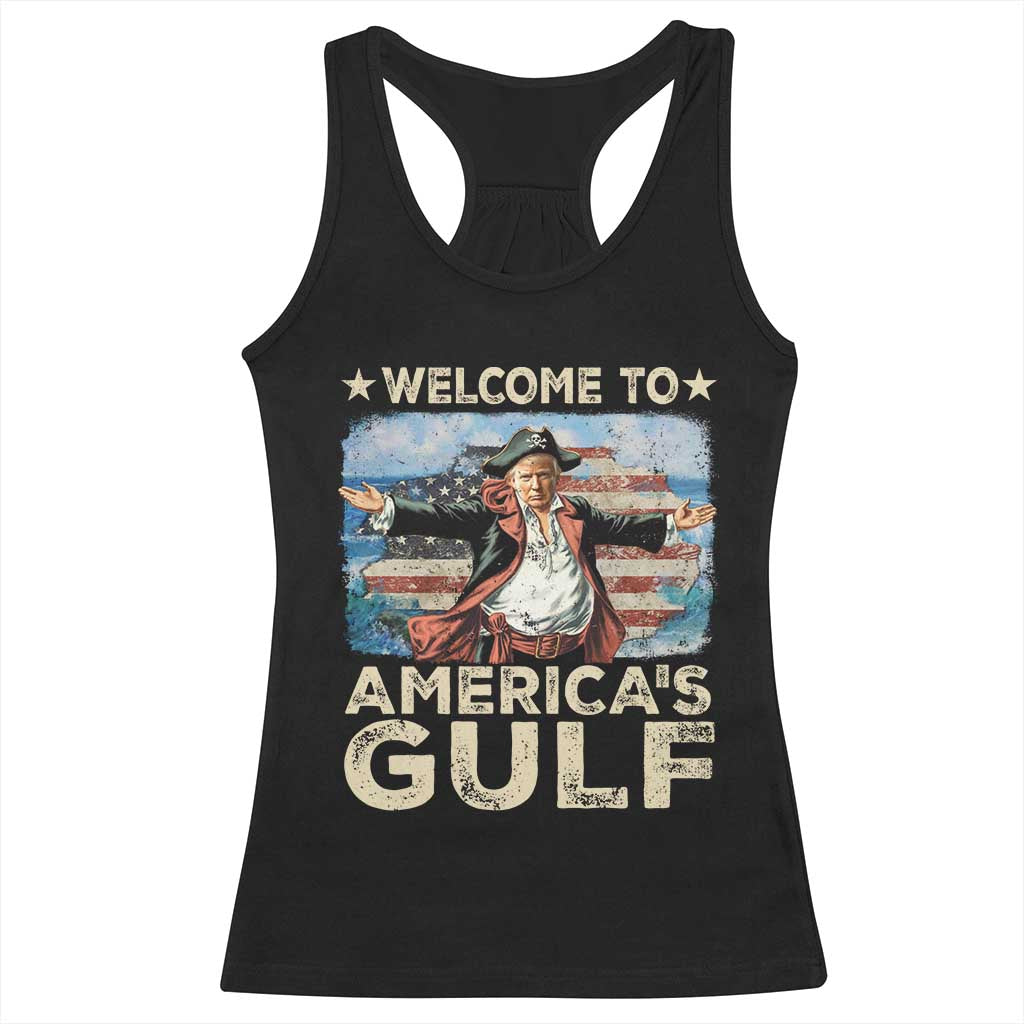 America's Gulf Mexico Racerback Tank Top Presdent Trump Pirate TS10 Black Print Your Wear