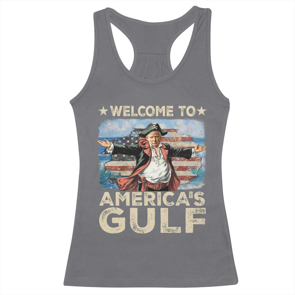 America's Gulf Mexico Racerback Tank Top Presdent Trump Pirate TS10 Charcoal Print Your Wear
