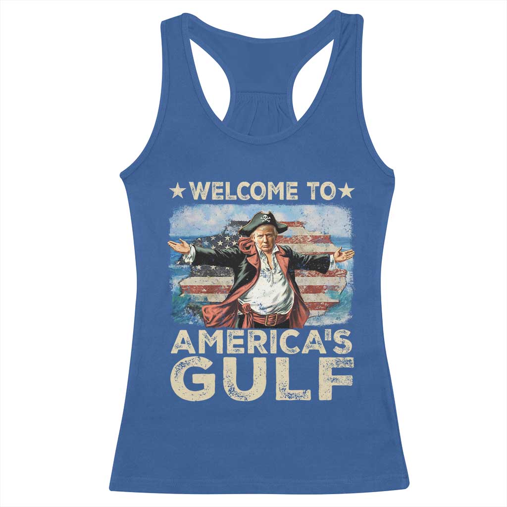 America's Gulf Mexico Racerback Tank Top Presdent Trump Pirate TS10 Royal Blue Print Your Wear