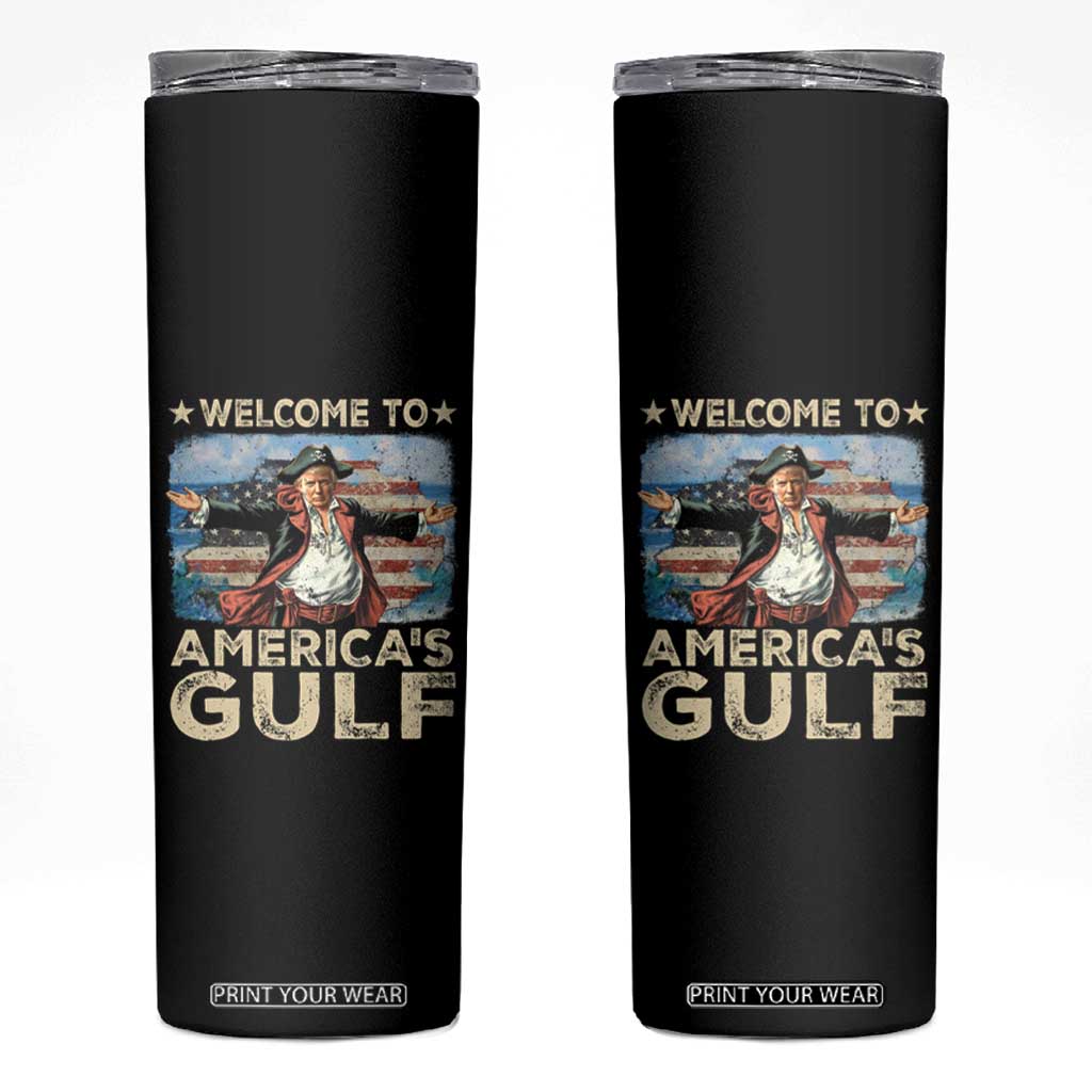 America's Gulf Mexico Skinny Tumbler Presdent Trump Pirate TS10 Black Print Your Wear