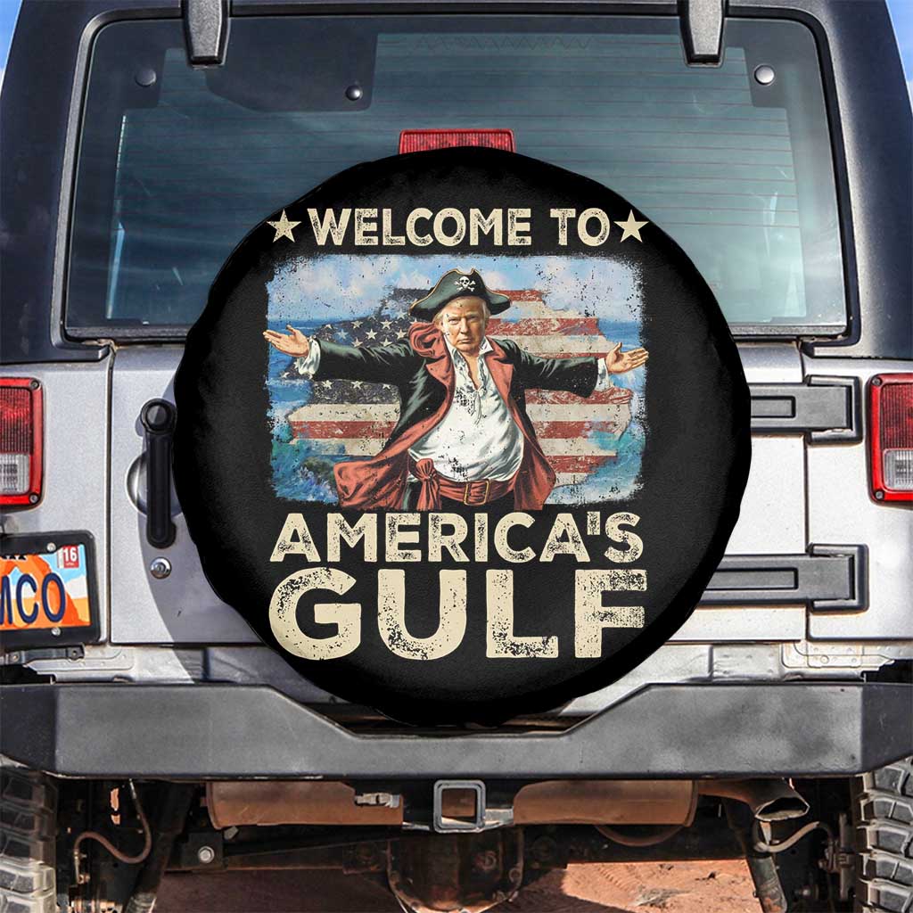America's Gulf Spare Tire Cover Presdent Trump Pirate TS10 No hole Black Print Your Wear