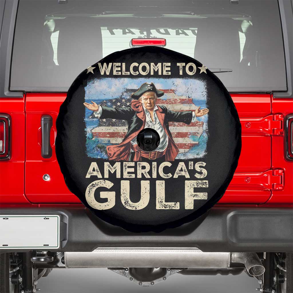 America's Gulf Spare Tire Cover Presdent Trump Pirate TS10 Black Print Your Wear