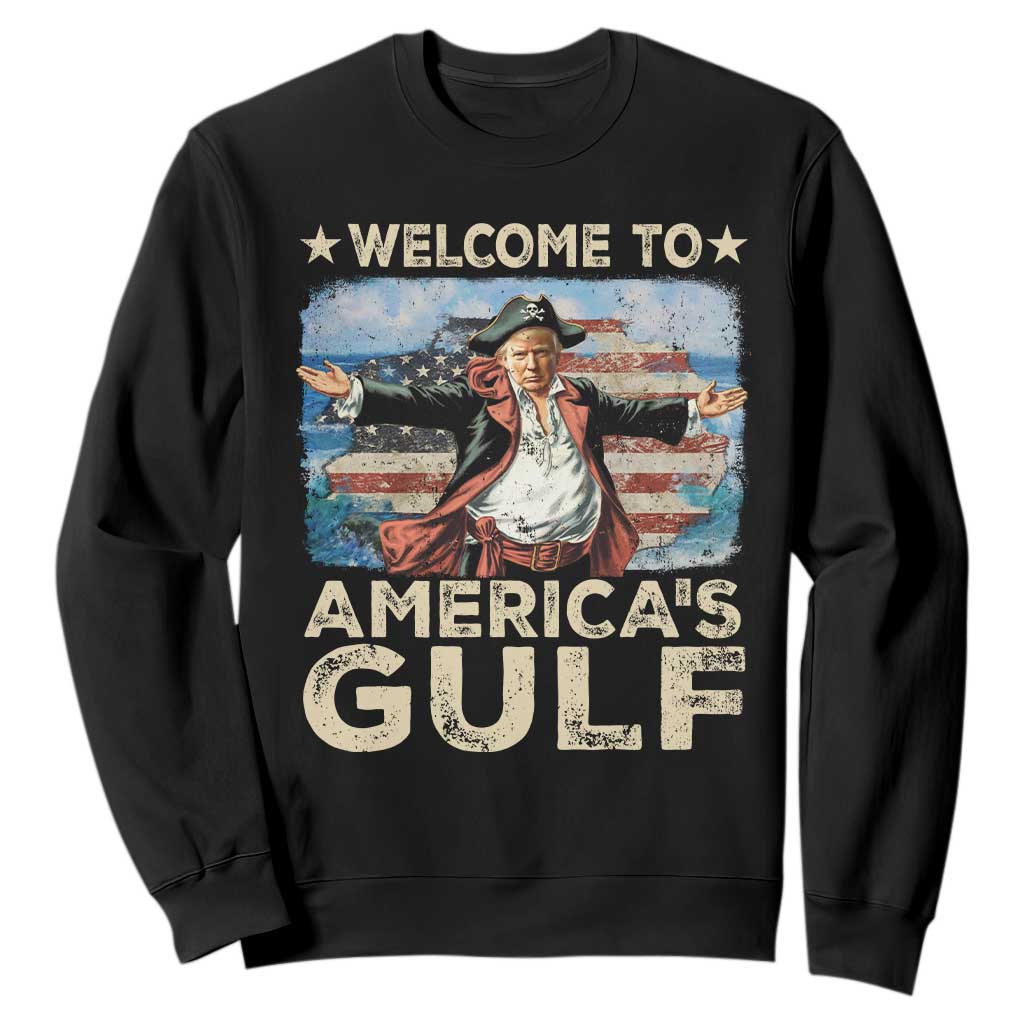 America's Gulf Mexico Sweatshirt Presdent Trump Pirate TS10 Black Print Your Wear