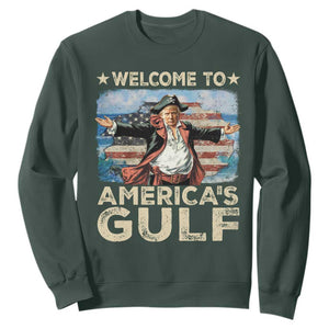 America's Gulf Mexico Sweatshirt Presdent Trump Pirate TS10 Dark Forest Green Print Your Wear