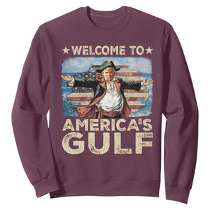 America's Gulf Mexico Sweatshirt Presdent Trump Pirate TS10 Maroon Print Your Wear