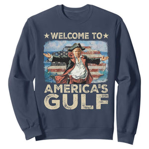 America's Gulf Mexico Sweatshirt Presdent Trump Pirate TS10 Navy Print Your Wear