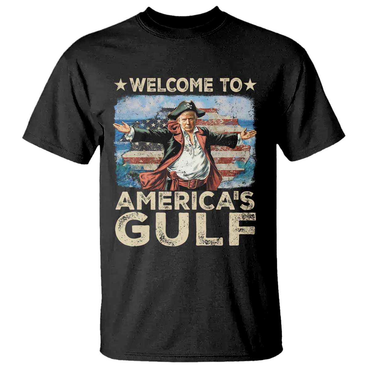 America's Gulf Mexico T Shirt Presdent Trump Pirate TS10 Black Print Your Wear