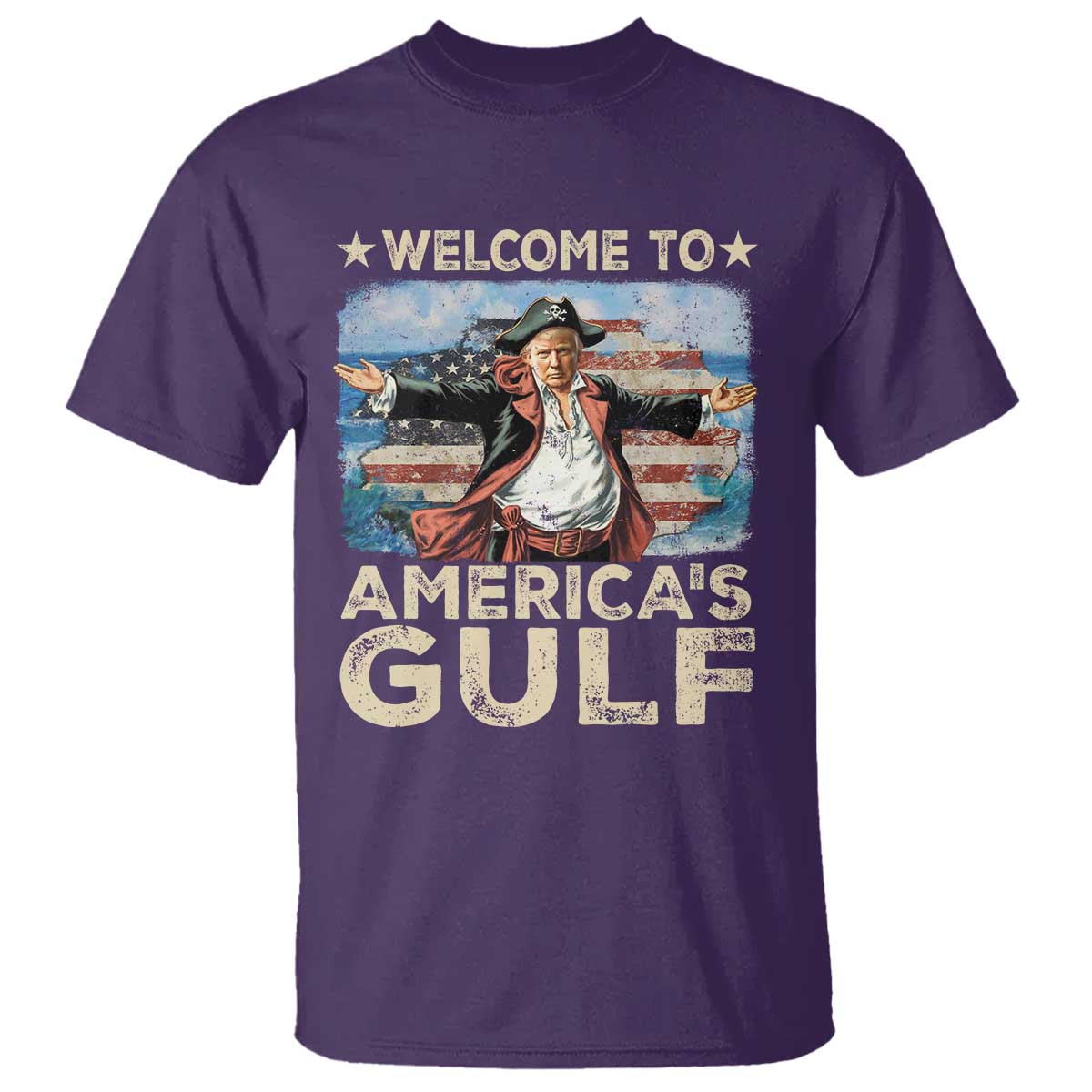 America's Gulf Mexico T Shirt Presdent Trump Pirate TS10 Purple Print Your Wear