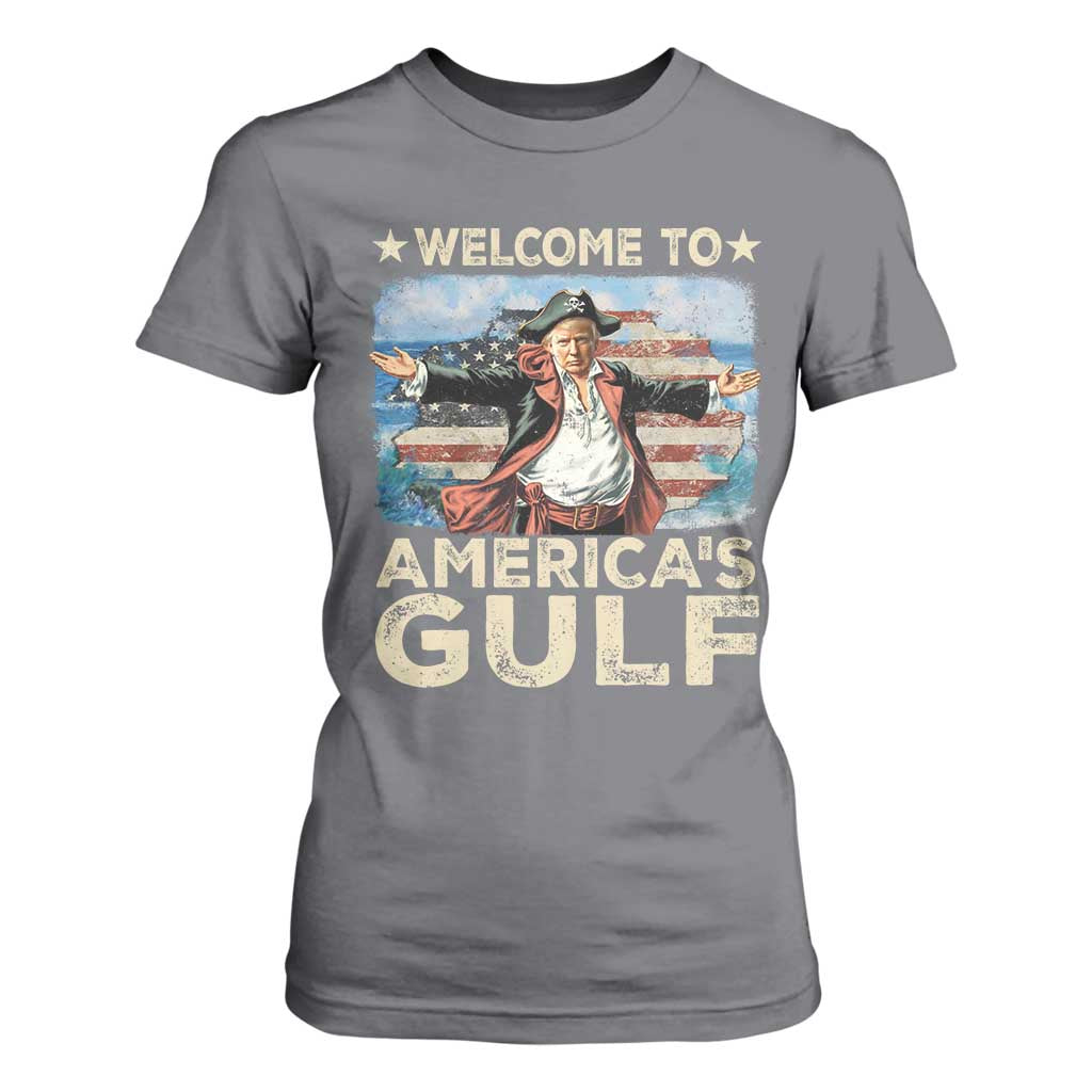 America's Gulf Mexico T Shirt For Women Presdent Trump Pirate TS10 Charcoal Print Your Wear