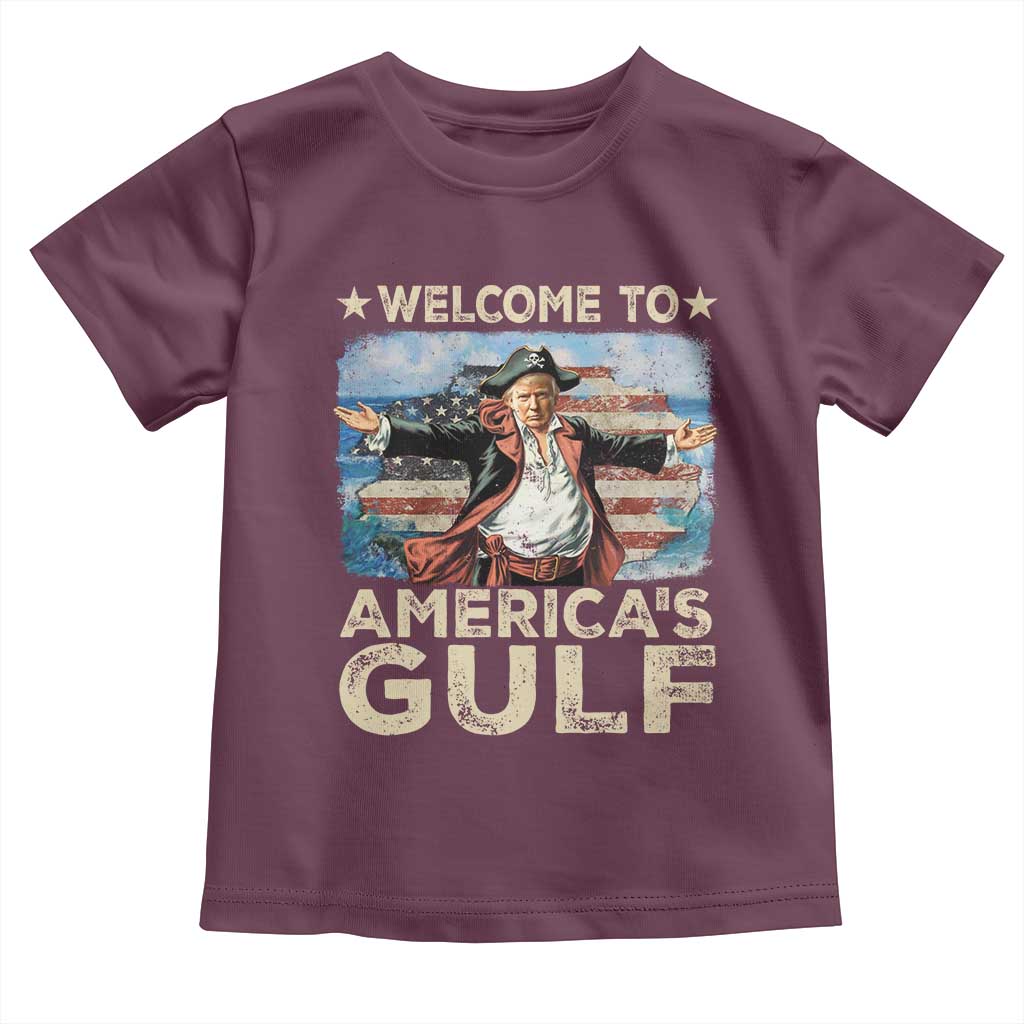 America's Gulf Mexico Toddler T Shirt Presdent Trump Pirate TS10 Maroon Print Your Wear