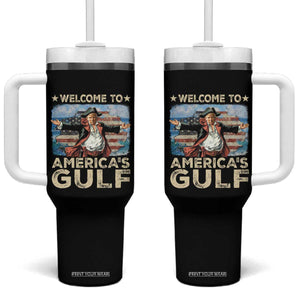 America's Gulf Mexico Tumbler With Handle Presdent Trump Pirate TS10 One Size: 40 oz Black Print Your Wear