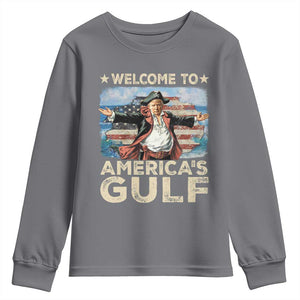 America's Gulf Mexico Youth Sweatshirt Presdent Trump Pirate TS10 Charcoal Print Your Wear