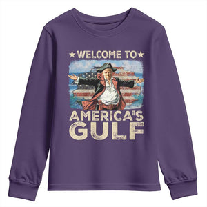 America's Gulf Mexico Youth Sweatshirt Presdent Trump Pirate TS10 Purple Print Your Wear