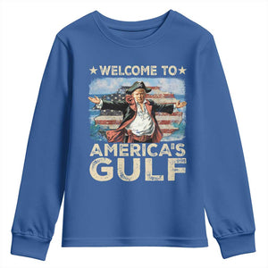 America's Gulf Mexico Youth Sweatshirt Presdent Trump Pirate TS10 Royal Blue Print Your Wear