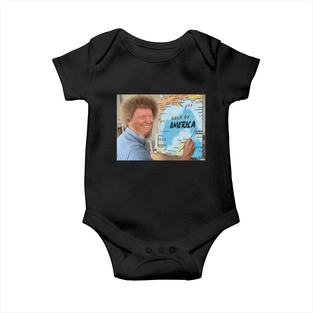 Funny America's Gulf Mexico Baby Onesie Presdent Trump TS10 Black Print Your Wear