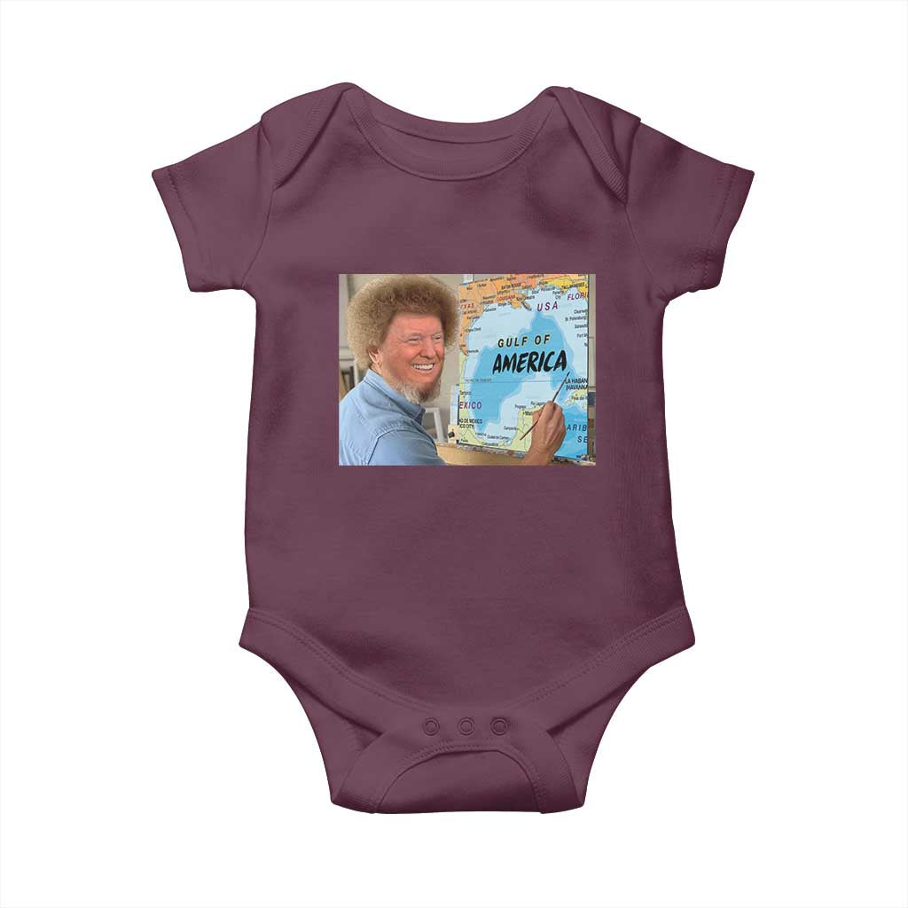 Funny America's Gulf Mexico Baby Onesie Presdent Trump TS10 Maroon Print Your Wear